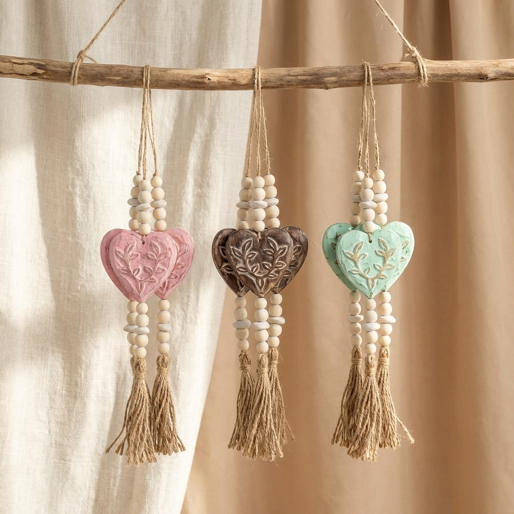 Handcrafted Boho Single Fillagree Heart Wall Hanging - Coastal Statement Decor