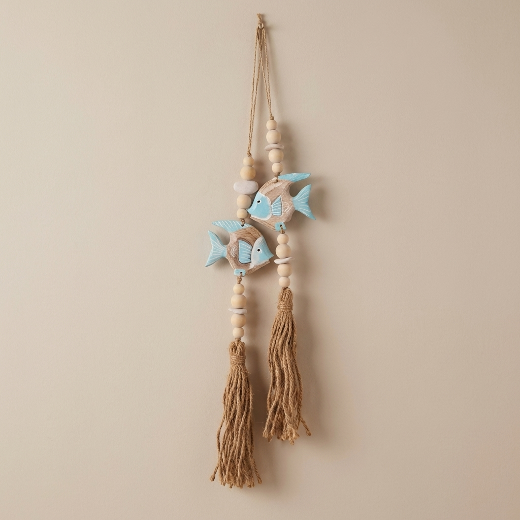 Handcrafted Boho Single Fish Wall Hanging - Coastal Statement Piece