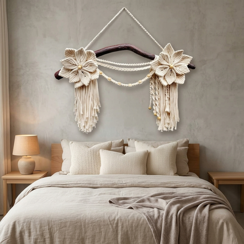 Bohemian Meadows Macramé Wall Hanging with Tassels
