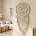 Handmade 54cm Feather Mandella Tree of Life Dreamcatcher - Elegant Bedroom & Living Room Decor