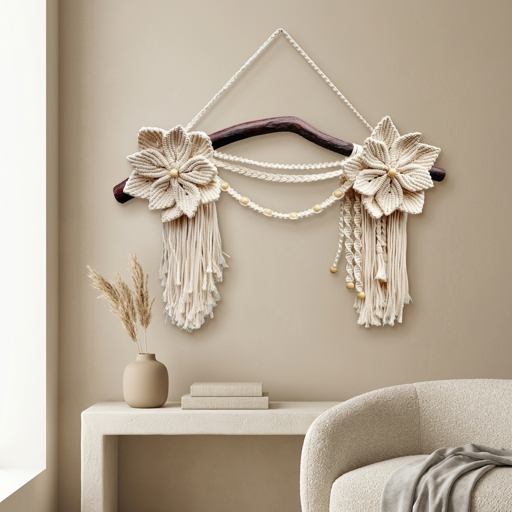 Bohemian Meadows Macramé Wall Hanging with Tassels