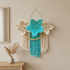 Bohemian Wildflowers Macramé Wall Hanging with Wooden Beads & Tassels
