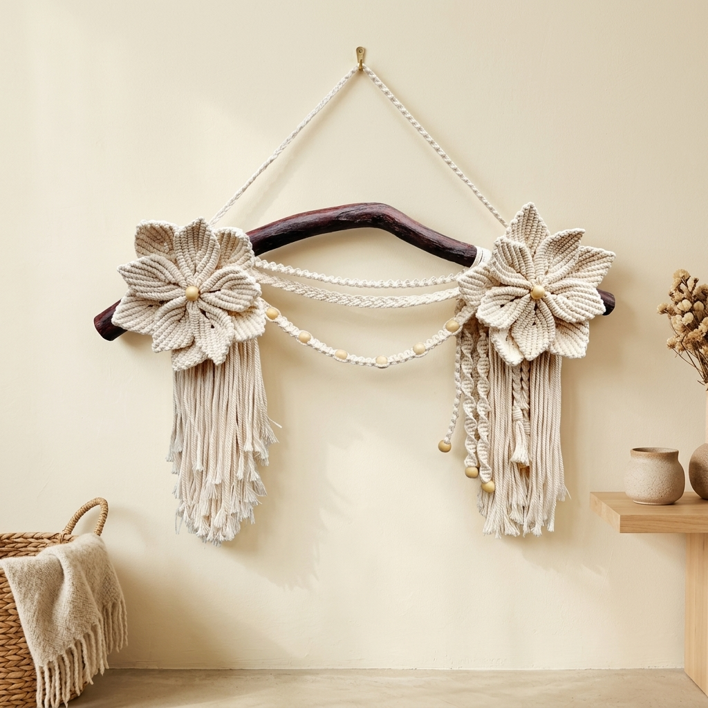 Bohemian Meadows Macramé Wall Hanging with Tassels