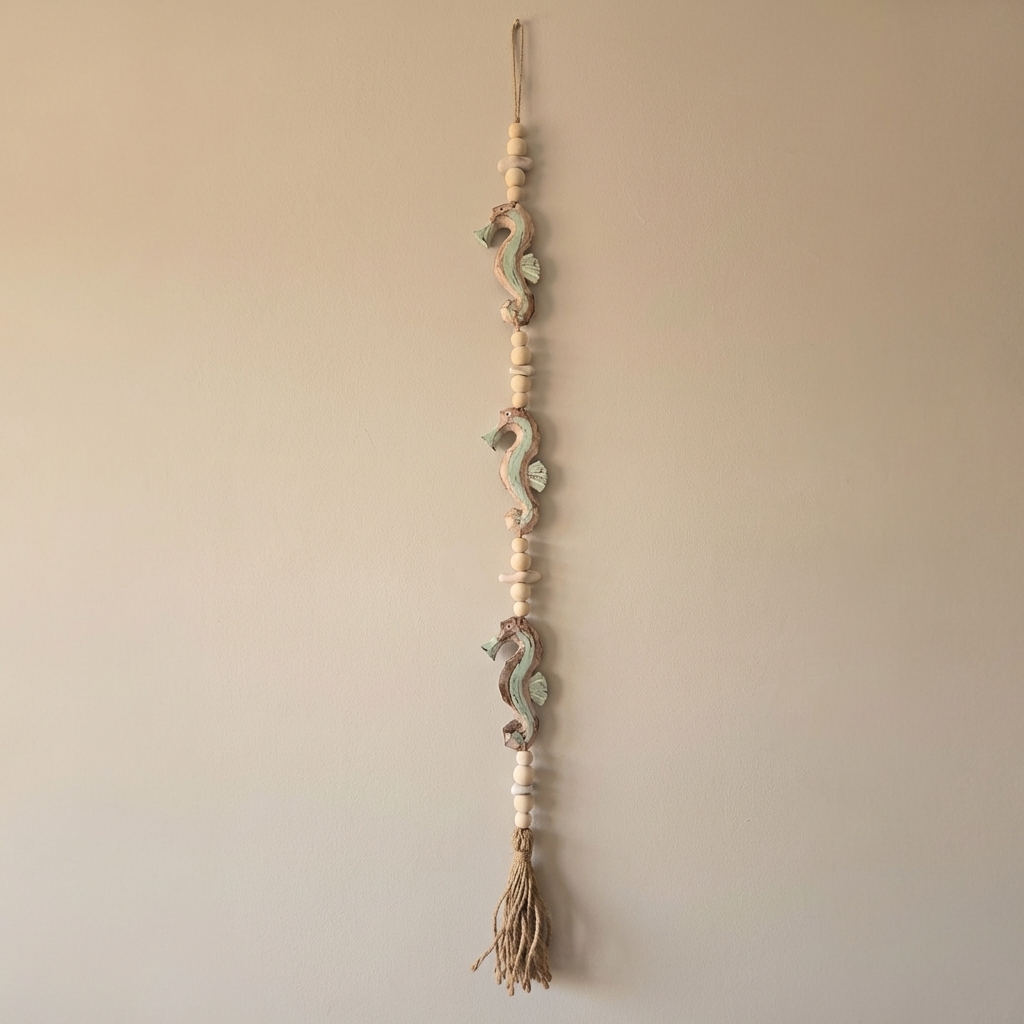 Handcrafted Seahorse Decor Wall Art - Boho Wall Hanging