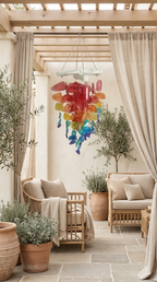 Recycled Sea Glass Wind Chime - Criss Cross Coastal Decor