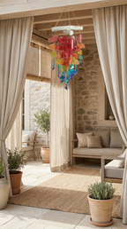 Recycled Sea Glass Wind Chime - Criss Cross Coastal Decor