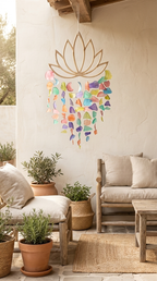 Recycled Sea Glass Windchime - Lotus Handmade Beach House Hanging