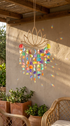 Recycled Sea Glass Windchime - Lotus Handmade Beach House Hanging