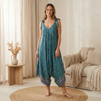 Effortless Boho Floral/Elephant Geni Jumpsuit - Flowy Everyday Style