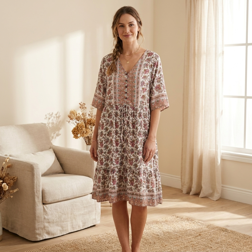 Floral Daisy Dress - Flowy Lightweight Design