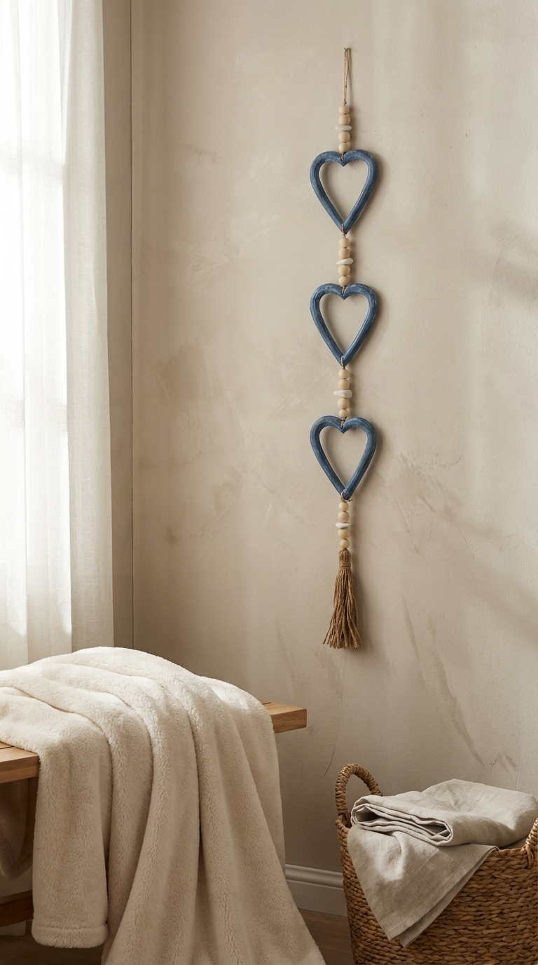 Handcrafted Open-Heart Wall Hanging - Lightweight Boho Hanging Decor