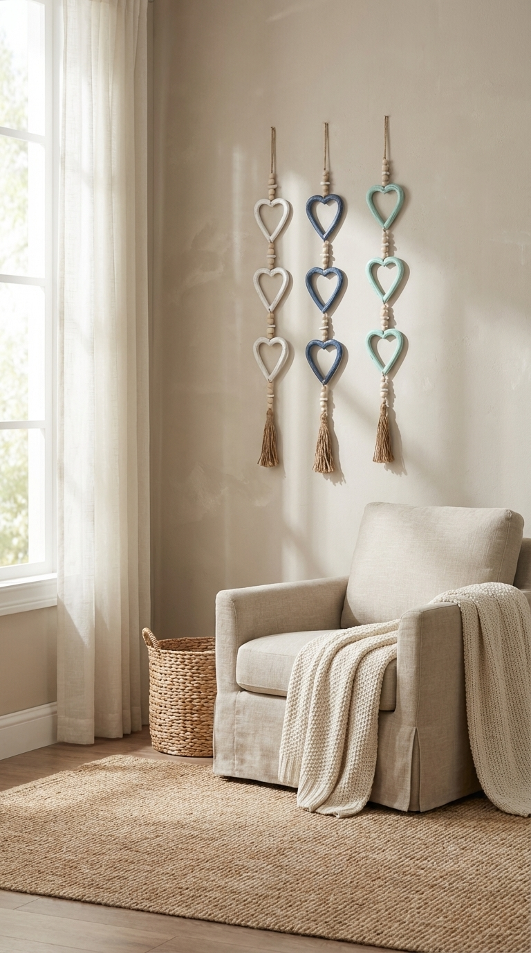 Handcrafted Open-Heart Wall Hanging - Lightweight Boho Hanging Decor