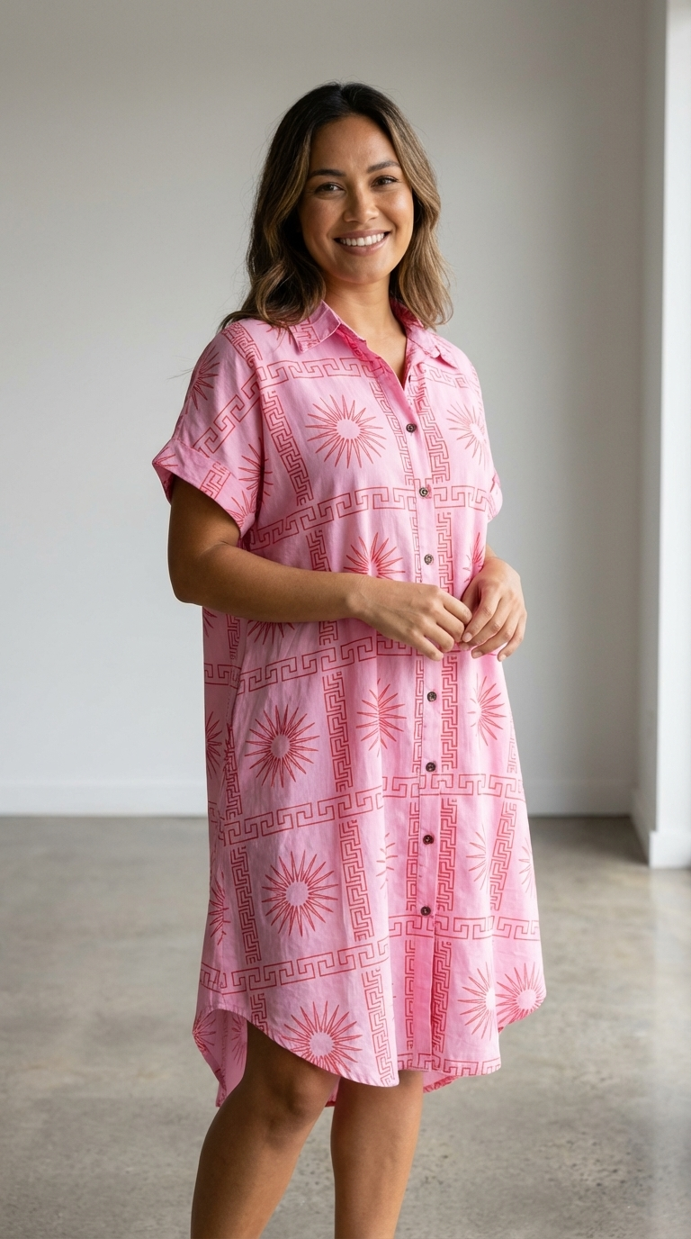 Lightweight Flowy Shirt Dress - Soft, Breathable Everyday Style