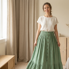 Elastic Waist Boho Skirt – Comfortable All-Day Wear