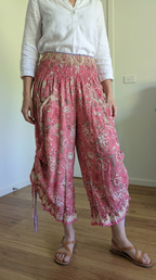 Flowy Lightweight Boho Floral Frill Pants - Effortless and Comfortable Fit