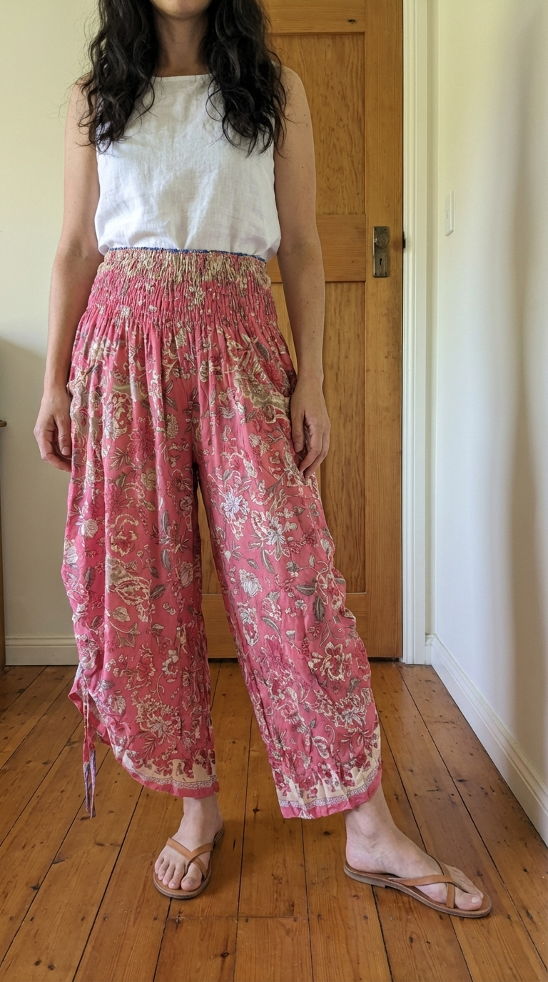 Flowy Lightweight Boho Floral Frill Pants - Effortless and Comfortable Fit