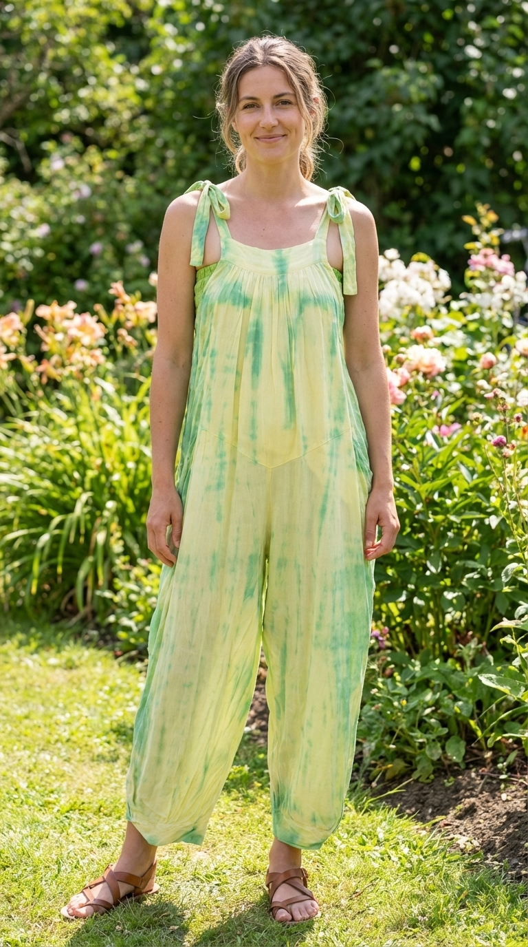 Boho Style Tie-dye Jumpsuit - Effortless Comfortable Fit