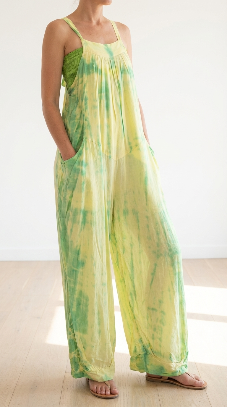 Boho Style Tie-dye Jumpsuit - Effortless Comfortable Fit