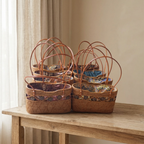 Handmade Rattan Bag with inner Pouch - Boho Lightweight Beach Bag