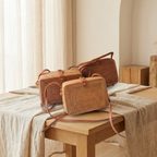 Handwoven Rattan Shoulder Bag - Boho Lightweight Fashion Bag