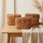Handmade Rattan Shoulder Bag - Boho Lightweight Fashion Bag