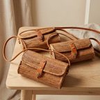 Handmade Rattan Clutch Bag - Boho Woven Coastal Fashion Bag