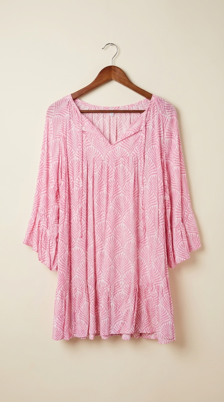 Boho Style Babydoll Dress - Flowy Lightweight Design