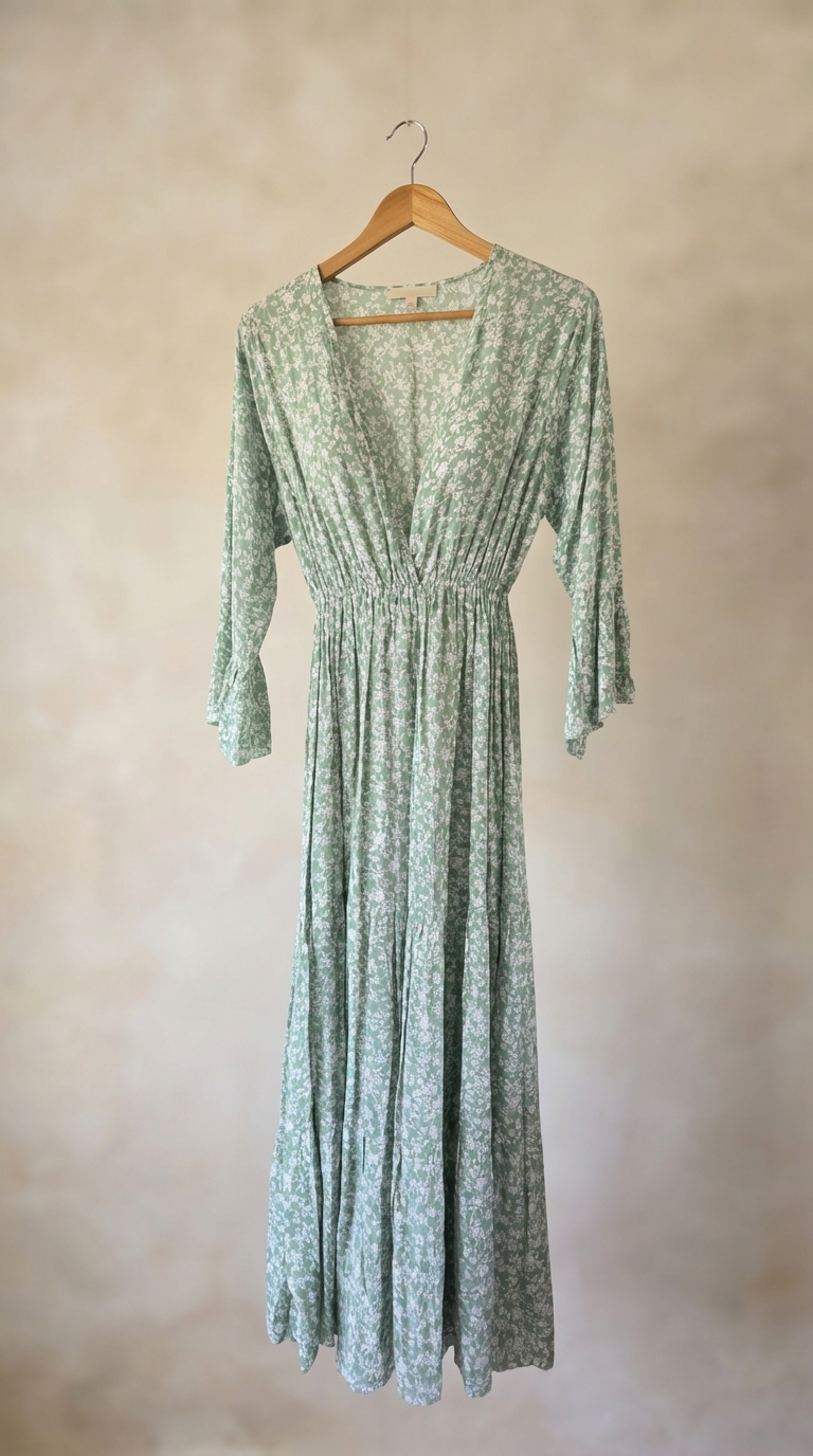 Boho Style Floral Maxi Dress - Flowy Lightweight Design