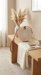 Handwoven Rattan Crossbody Bag - Boho Lightweight Bag