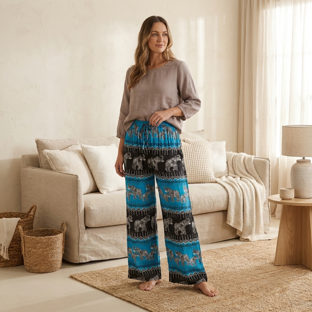 Flowy Tie-dye/Elephant Pants – Lightweight, Breathable Natural Essential