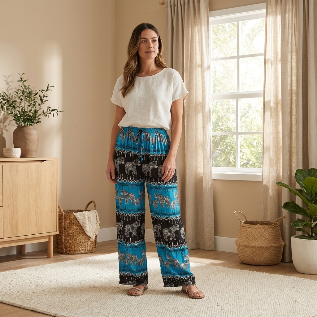 Flowy Tie-dye/Elephant Pants – Lightweight, Breathable Natural Essential