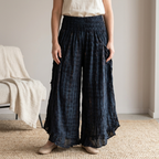 Flowy Lightweight Boho Tie-dye/plain Frill Pants - Effortless & Comfortable Fit