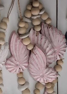 Handcrafted Boho Single Seashell Wall Hanging - Coastal Statement Piece