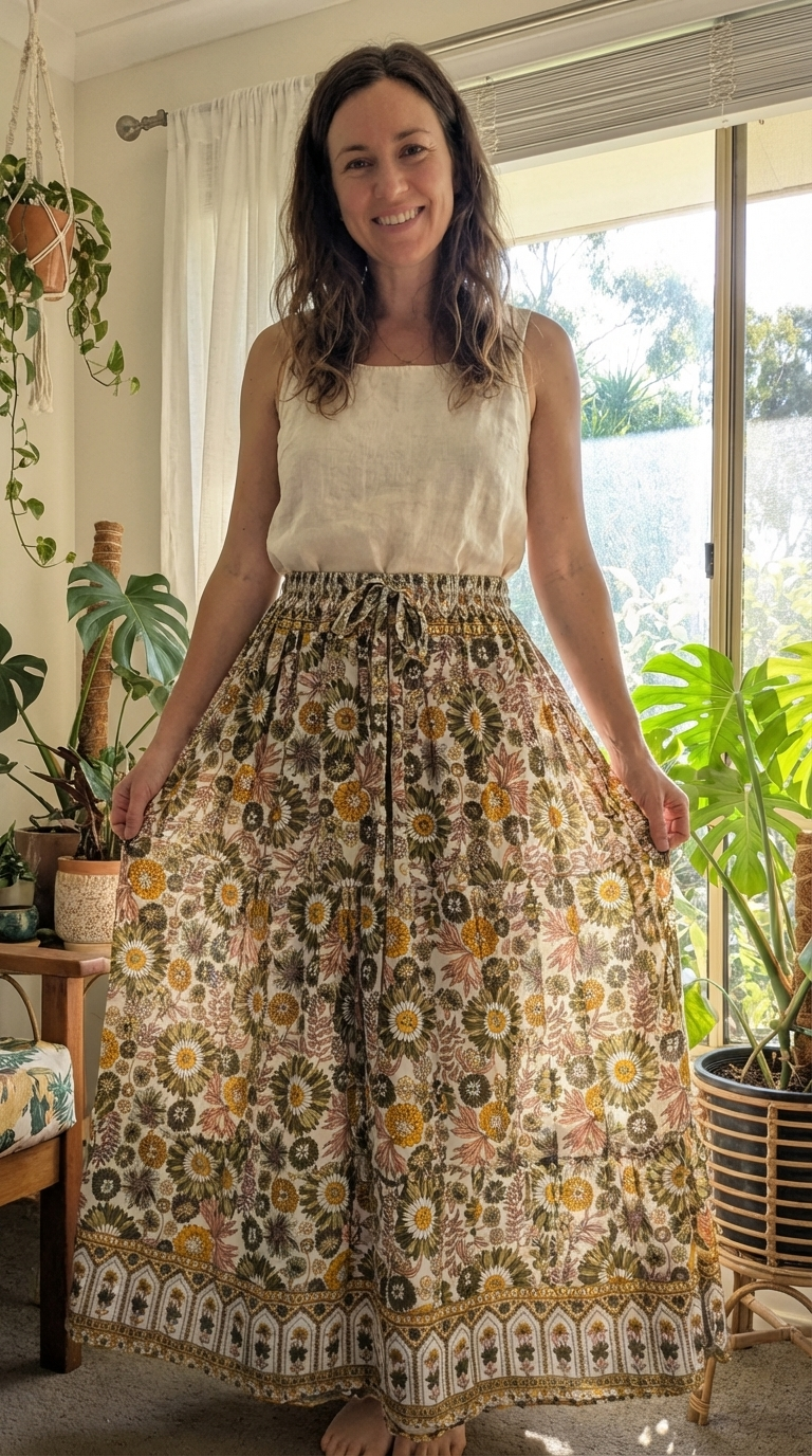 Flowy Maxi Boho Skirt – Lightweight Summer Essential