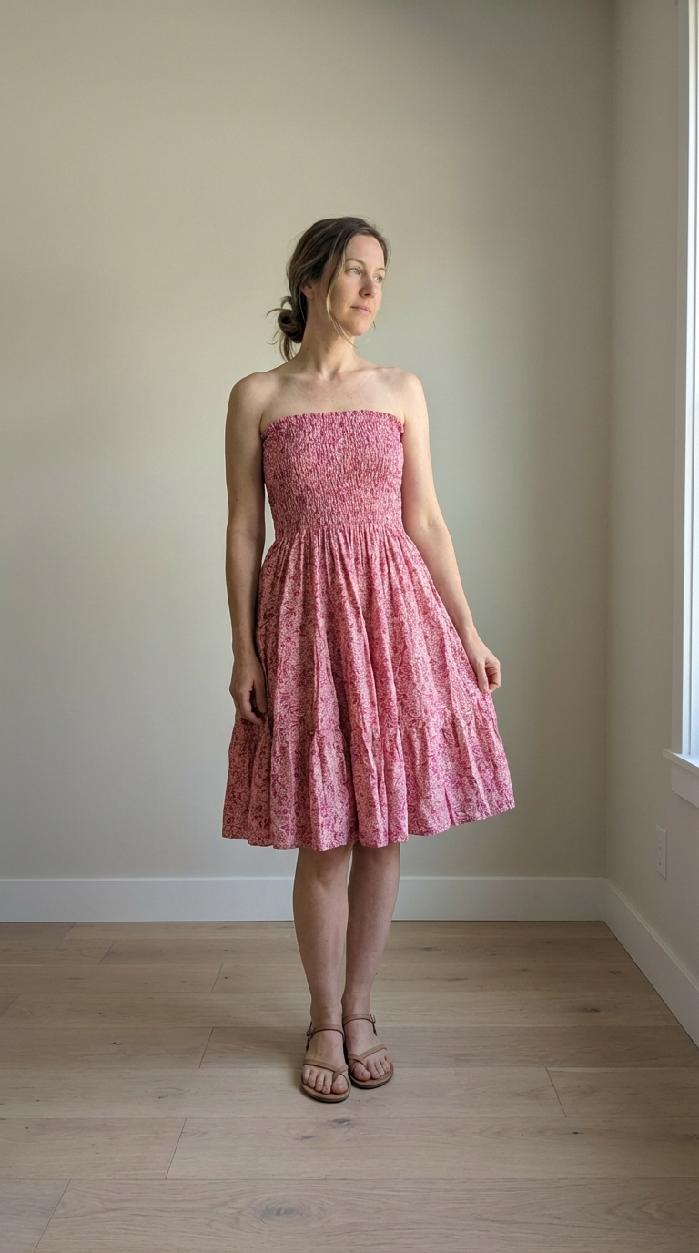 Casual Floral Short Boobtube Dress - Comfortable Casual Style