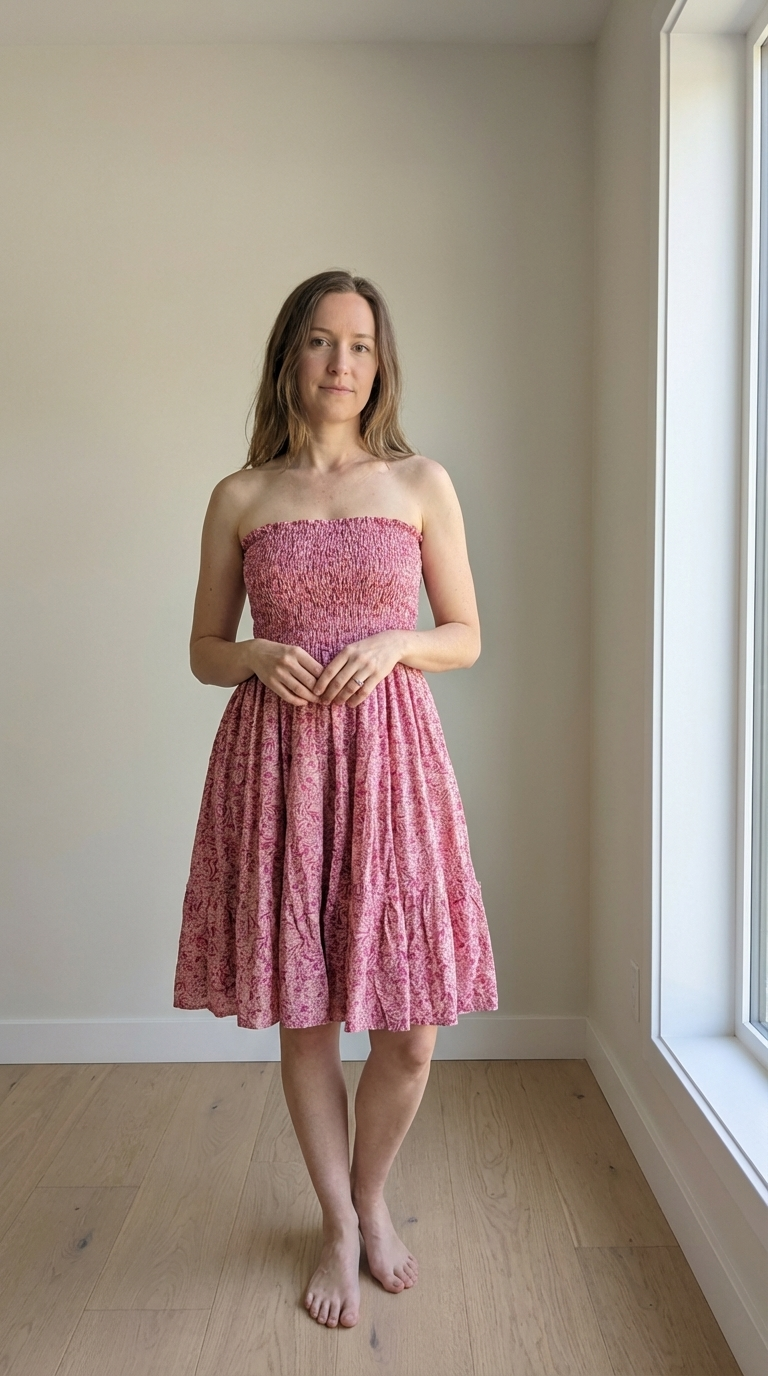 Casual Floral Short Boobtube Dress - Comfortable Casual Style