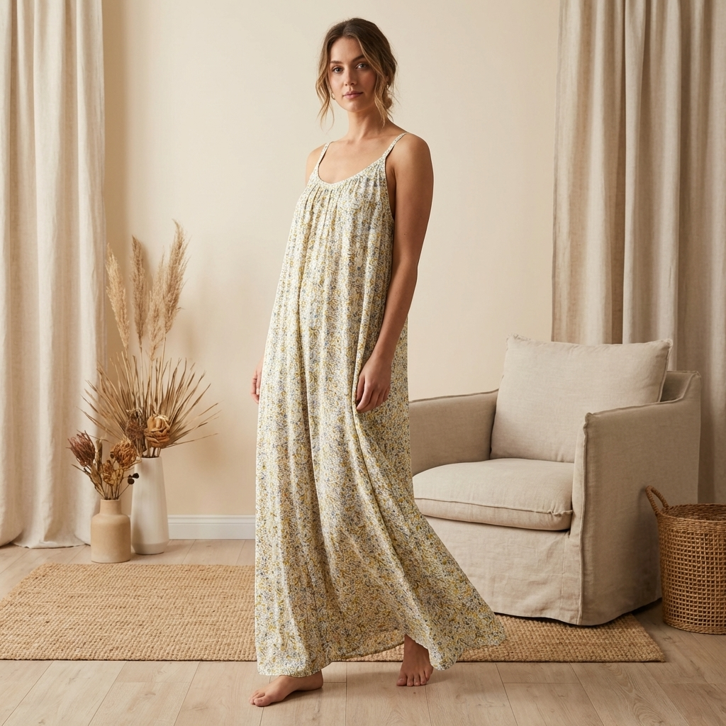 Flowy Boho Long Strap Dress - Casual Everyday Wear Australia