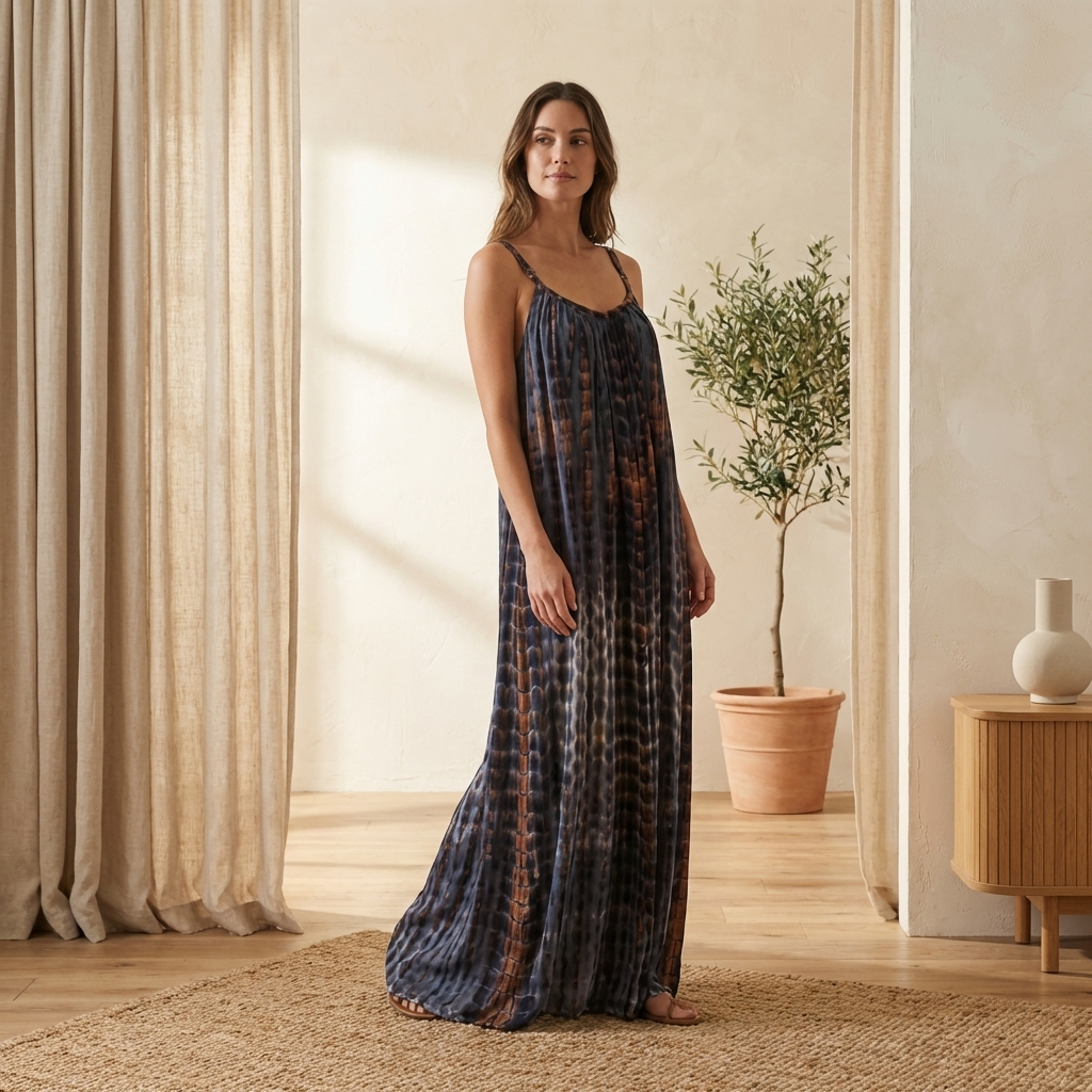 Flowy Tie-dye Maxi Dress - Lightweight & Easy To Wear