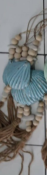 Handcrafted Single Boho Shell Wall Hanging - Coastal Statement Piece
