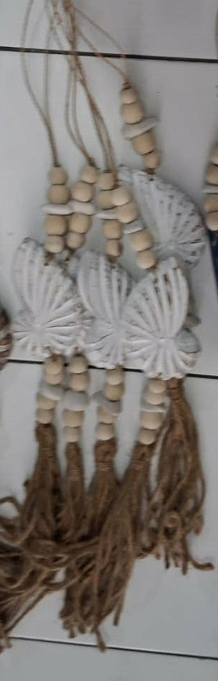 Handcrafted Boho Single Seashell Wall Hanging - Coastal Statement Piece