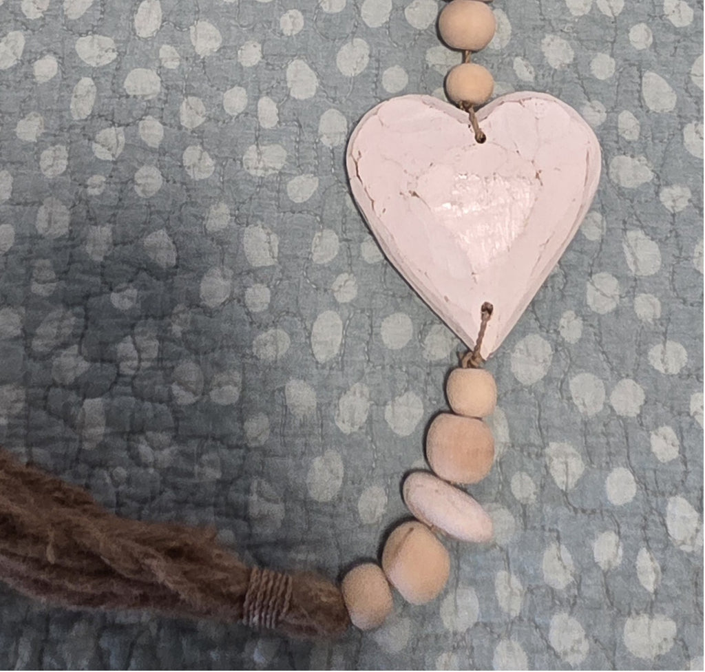 Handcrafted Lightweight Boho Single Heart Wall Hanging - Coastal Statement Decor