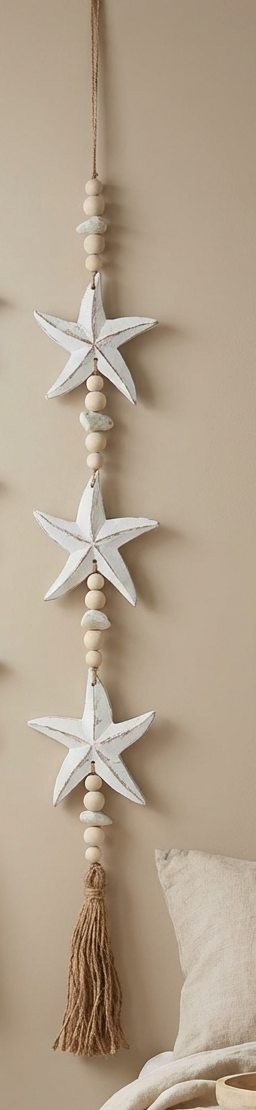 Handcrafted Star Hanging Wall Decor - Coastal Boho Statement Decor