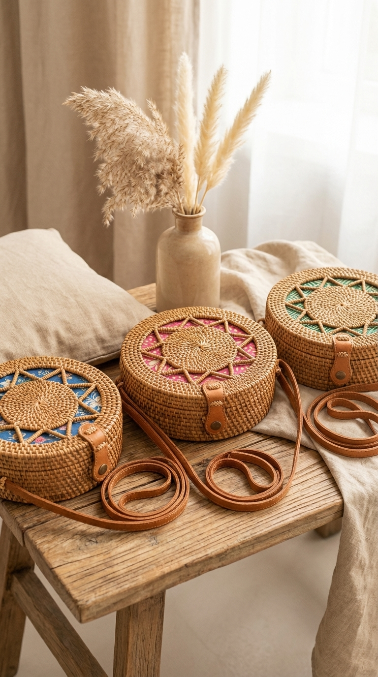 Handmade Star Rattan Crossbody Bag - Coast Boho Fashion Bag